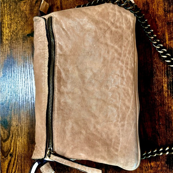 Maxon Collection Dusty Rose Leather Flap Crossbody Bag Made in Italy - Picture 8 of 10